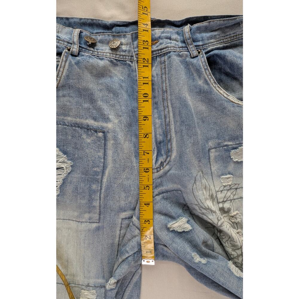 Jaded Gypsy Peace&Love Jeans Distressed Boho Chic Patchwork S/M Coastal Cowgirl - Picture 8 of 16